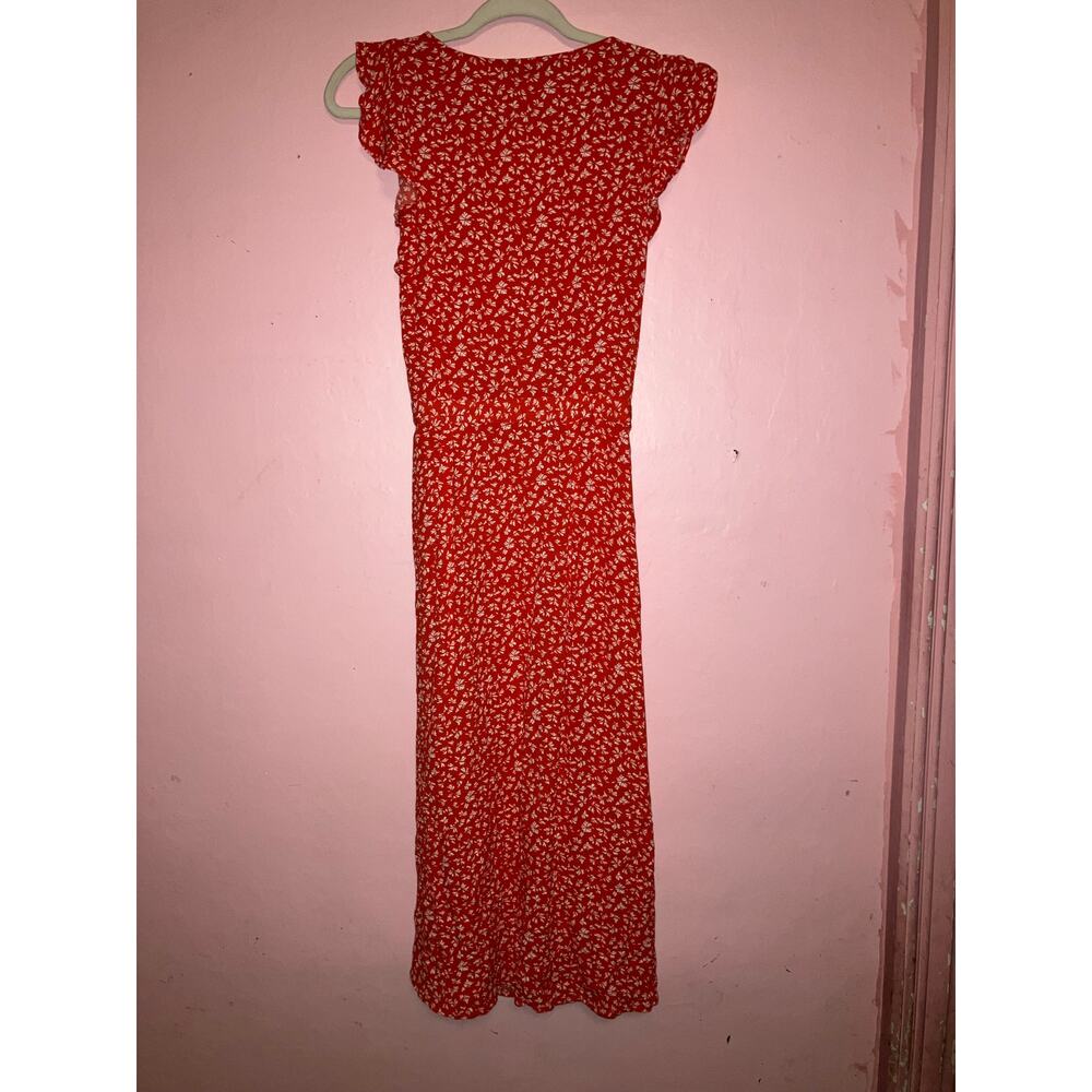🛑 LAST CHANCE! Loft red with white dainty floral wrap dress size small - Picture 6 of 6
